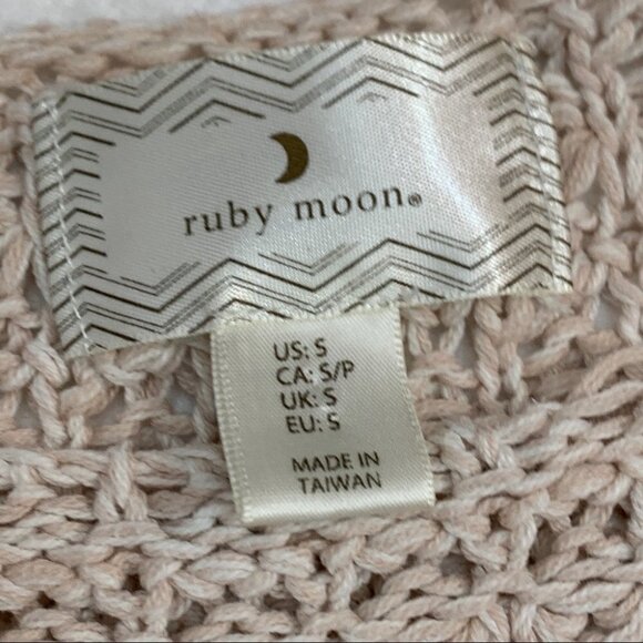 𝅺anthropologie💕ruby Moon Blush Open Weave Long Sleeve Sweater Size S - Picture 5 of 9